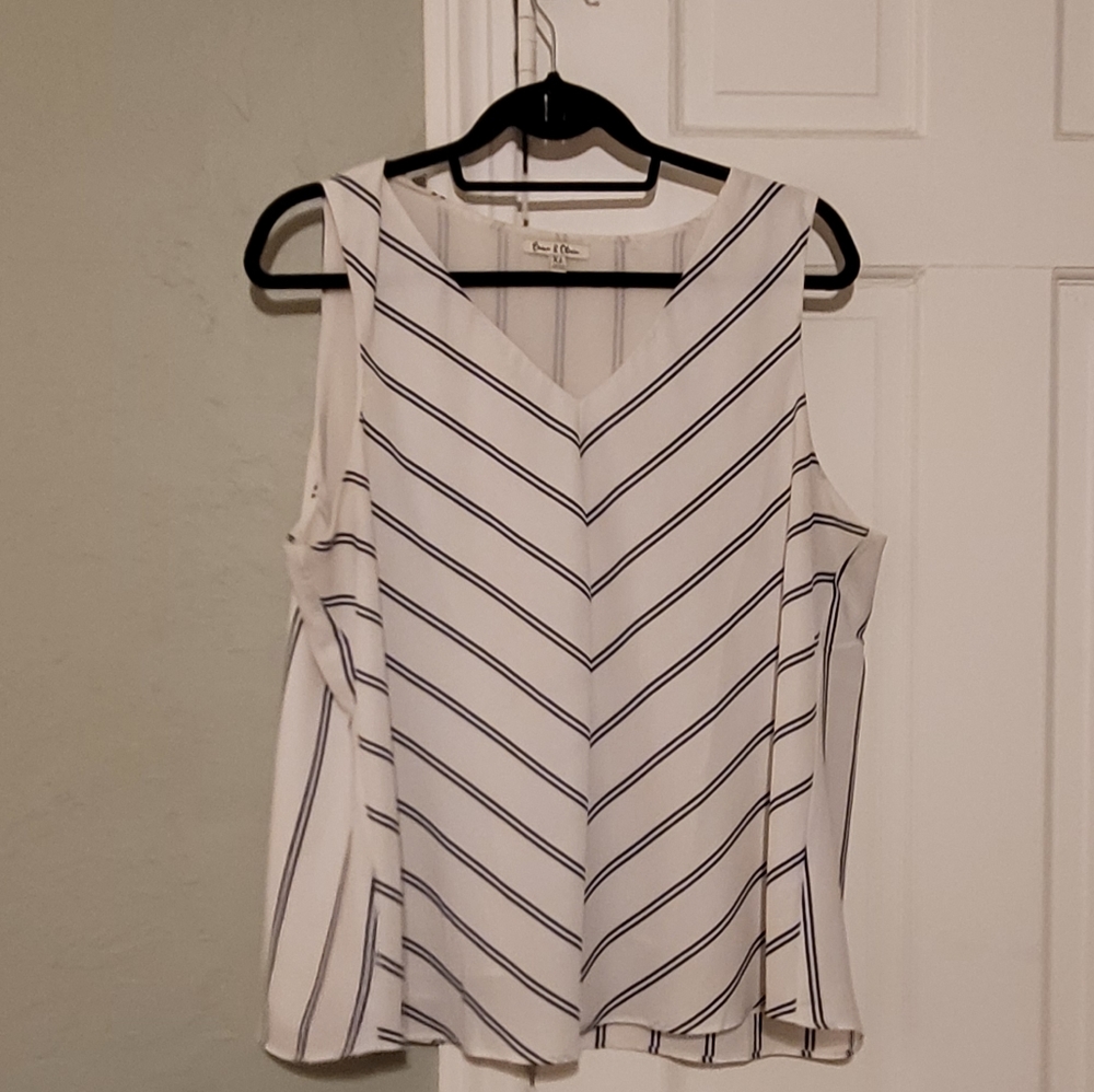 Emma & Olivia White Stripe Blouse